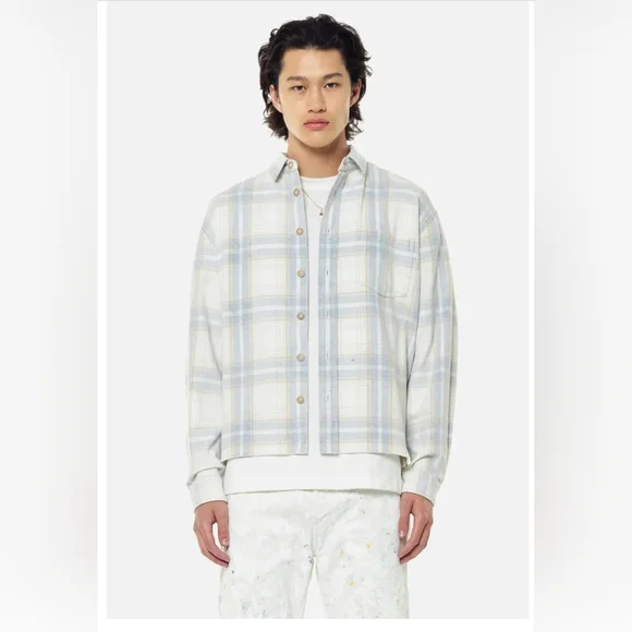 JOHN ELLIOTT Hemi Oversized Shirt Tapanga Check. Size 4/XL - Picture 1 of 10